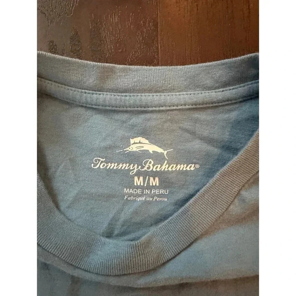 Tommy Bahama Live The Island Life T-Shirt Men's Medium M Short Sleeve Blue b42 - Picture 3 of 5
